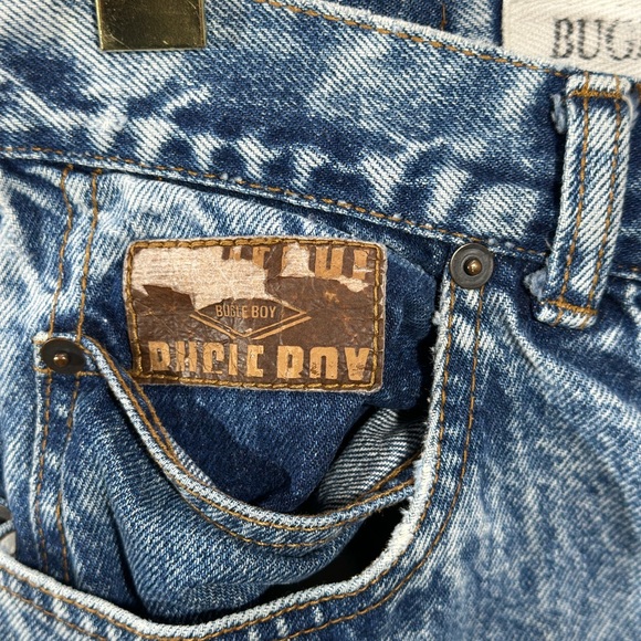 Vintage Bugle Boy Acid Wash Jeans Size 30 High Rise Straight Leg 90s Mom USA - Picture 6 of 10